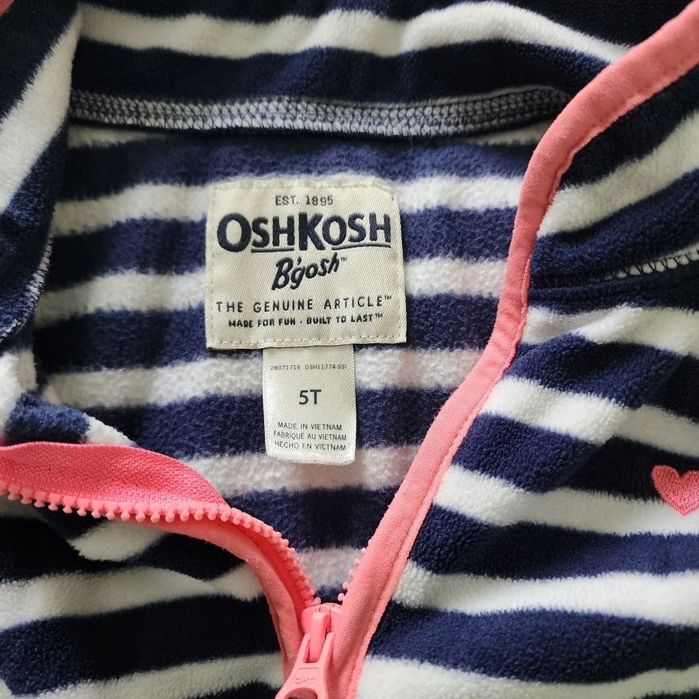 OshKosh B'gosh Striped Fleece Pullover – Size 5T